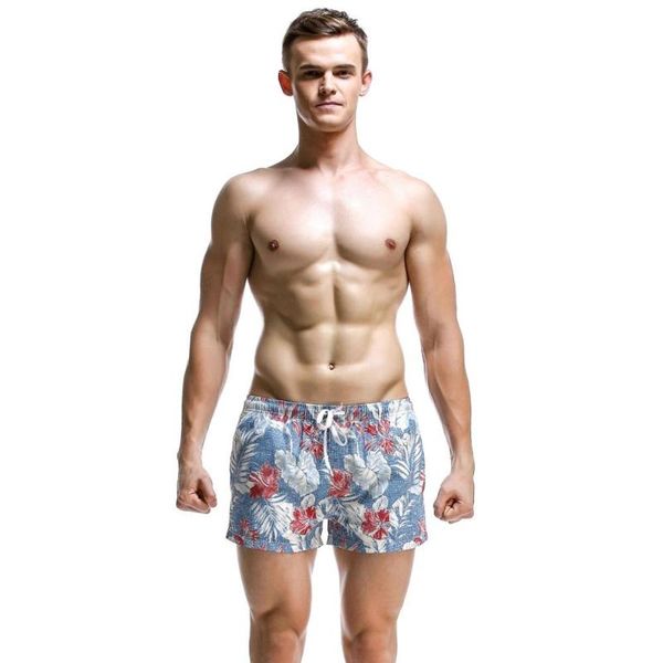

men's sleepwear style individuality floral youth beach pants surfing swimming trunks pajama, Black;brown