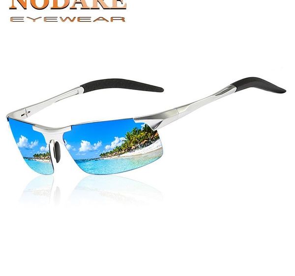 

nodare 2020 sunglasses aluminum magnesium frame male sun glasses fashion driving fishing eyewear zonnebril001, White;black