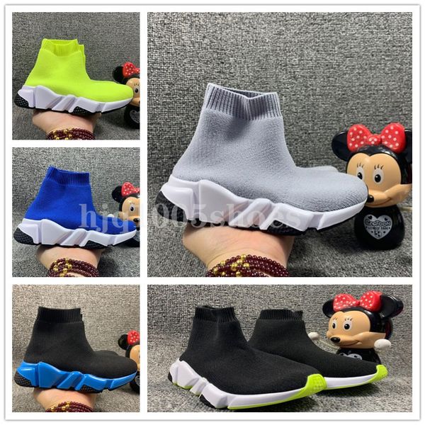 

quality speed trainer designer kids boots children boys girls youth sneakers trainers luxury toddler sports sock shoes boot size 24-35, Black;red