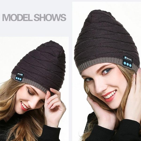 

cgjxsbluetooth music hat soft winter warm beanie cap with stereo headphone headset speaker wireless microphone headgear knitted cap for phon