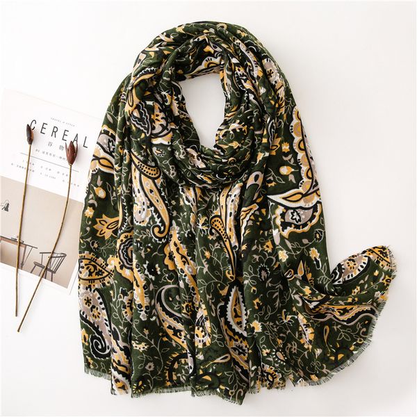 

scarves autumn fashion army green cashew floral fringe viscose shawl scarf lady print soft stole bufandas mujer muslim hijab, Blue;gray