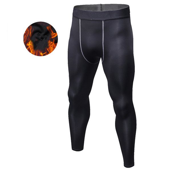 

men's pants 6 colors men compression thermal fleece joggers trousers autumn spring bodybuilding legging hombre tights sweat, Black