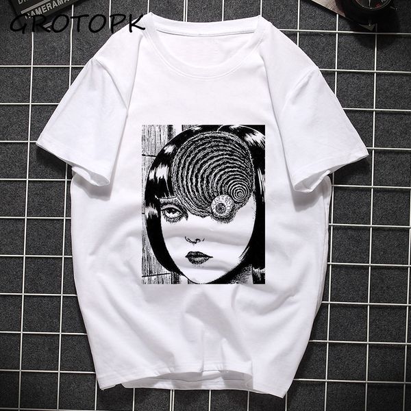 

men clothes 2019 junji ito printing man's t-shirt harajuku short sleeve streetwear aesthetic clothes camisetas hombre tshirt
