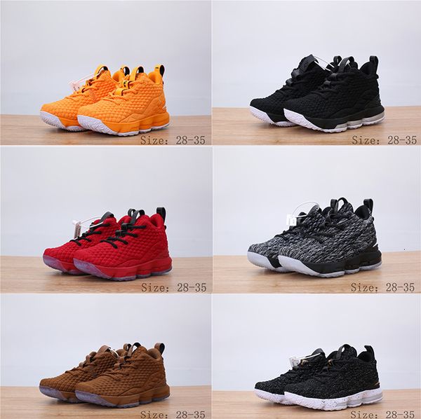 

2019 new kids gilr basketball shoes ashes ghost 15 red black boys training arrival sports sneakers 15s trainer children james