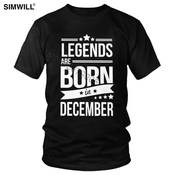 

fashion t-shirt for men cotton legends are born in december tshirt short sleeve crew neck birthday tee gift idea casual