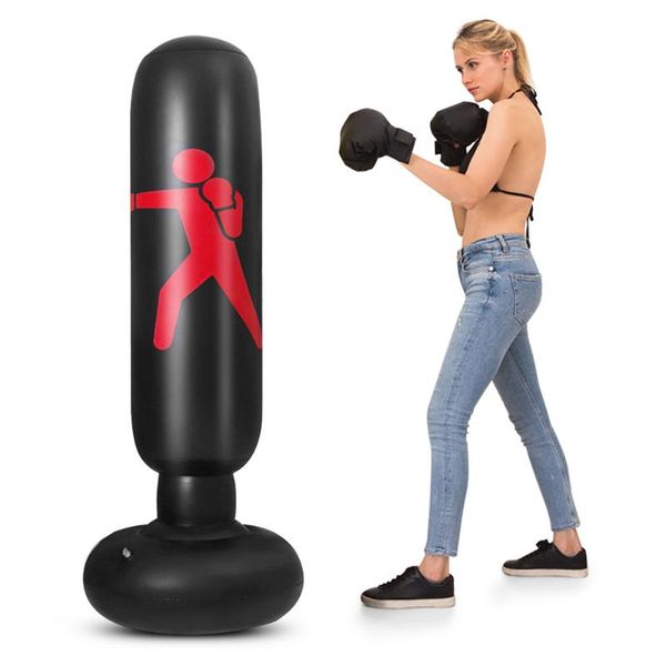 

sand bag gym training fitness boxing punching 5.2ft inflatable pvc target