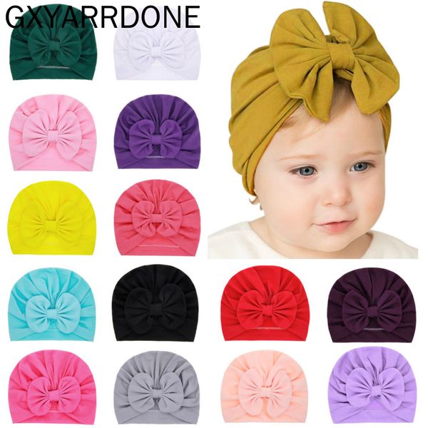 

baby girls turban hat with bow children hat cotton blend newborn flower beanie knot kids p props baby shower gift, Slivery;white