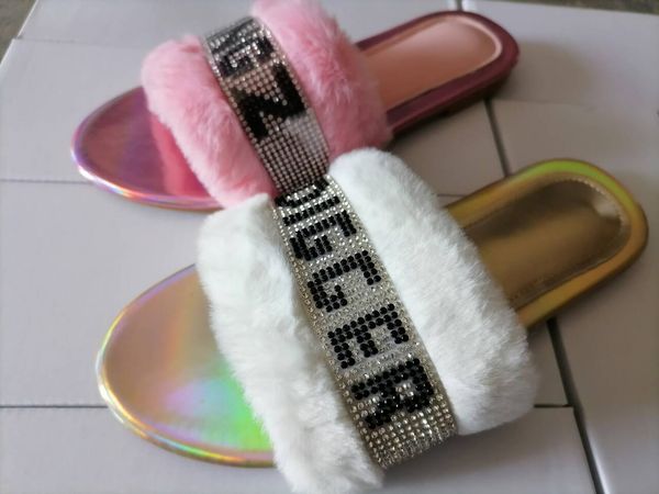 

2020 woolen slippers summer new flat slippers women fairy style flip flops for men sandals house shoes wholesale sale, Black