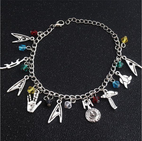 

charm crystal a bracelets movie starfleet spacecraft iron man hand pendant bracelets dangle bracelet snitch jewelry bijouterie, Golden;silver
