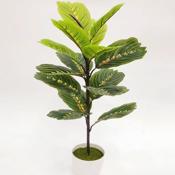 

70cm15 head artificial banyan tree branching plastic tropical plant indoor rare potted balcony garden and l office home deco