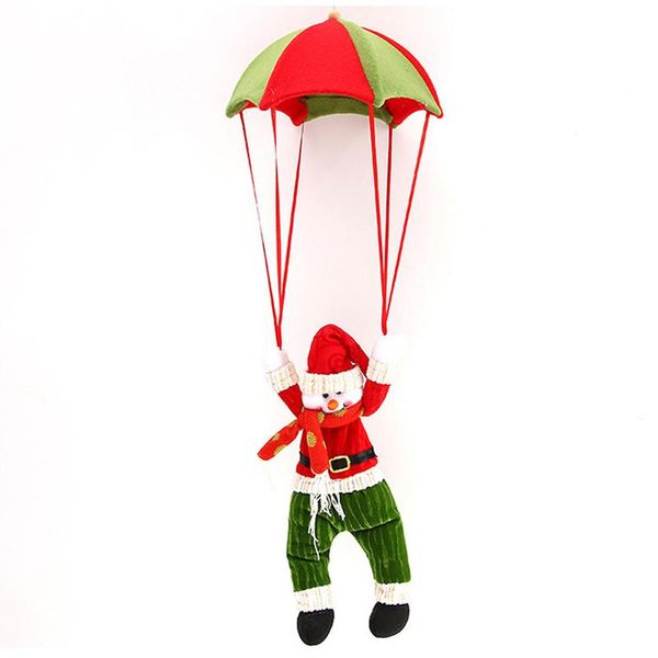 

new christmas tree hanging ornament parachute snowman plush toys santa claus stuffed doll pendant decoration xmas party gift dbc vt1157