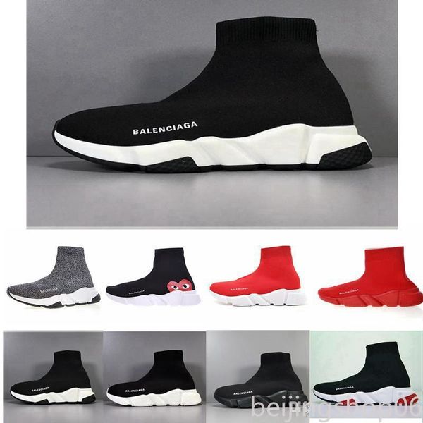 

2019 quality speed trainer socks shoes for men women triple black white red casual shoes fashion sneakers ankle us 40-45 b06
