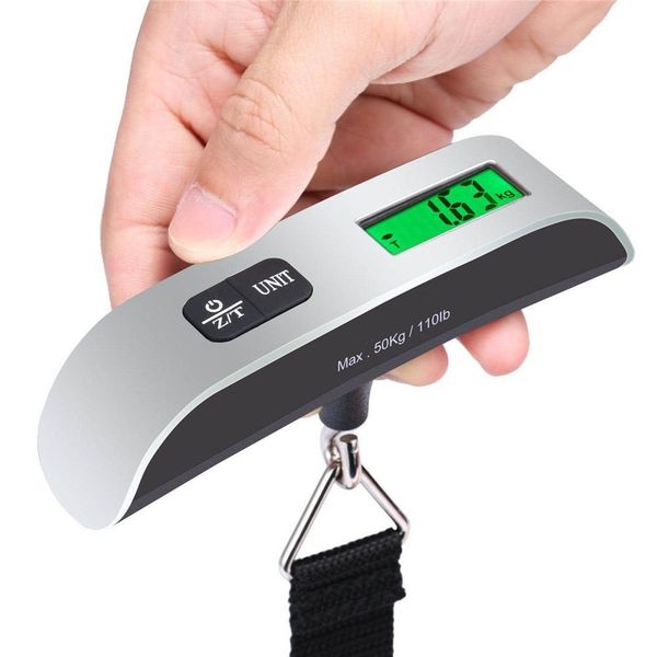 

fashion portable lcd display electronic hanging digital luggage weighting scale 50kg*10g 50kg /110lb weight scales dhc849