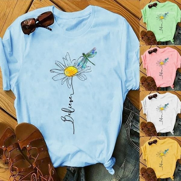 

crew neck tees fashion female clothing 2020 womens luxury designer tshirts summer short sleeve print, White