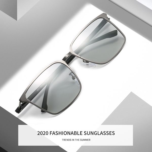 

metal oversized frame sunglasses women ultra-thin polarized color changing square sunglasses retro sun glasses gafas de sol, White;black