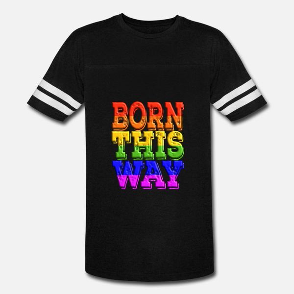 

гордый т рубашки мужчины born this way lgbt радуга характер короткий рукав круглый шеи костюм fit удобный летний vintage рубашки