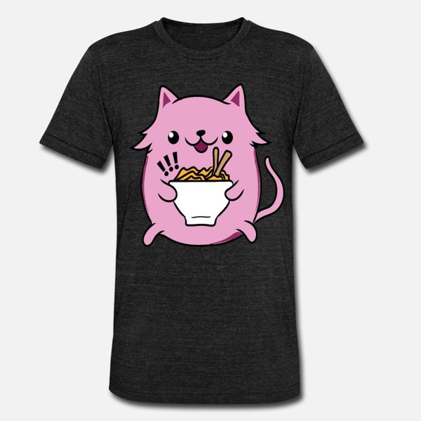 

ramen cat gift t shirt men design 100% cotton size s-3xl clothes fit basic spring natural shirt