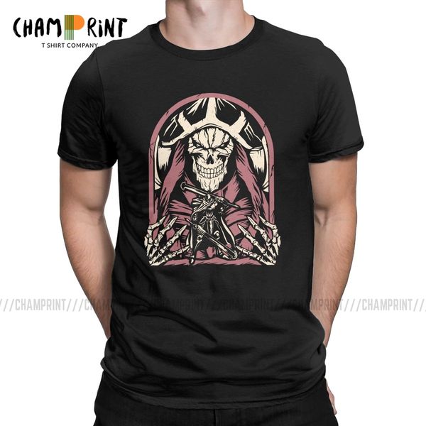 

men's t-shirt overlord anime ainz ooal gown creative pure cotton tees short sleeve t shirts crewneck clothes plus size