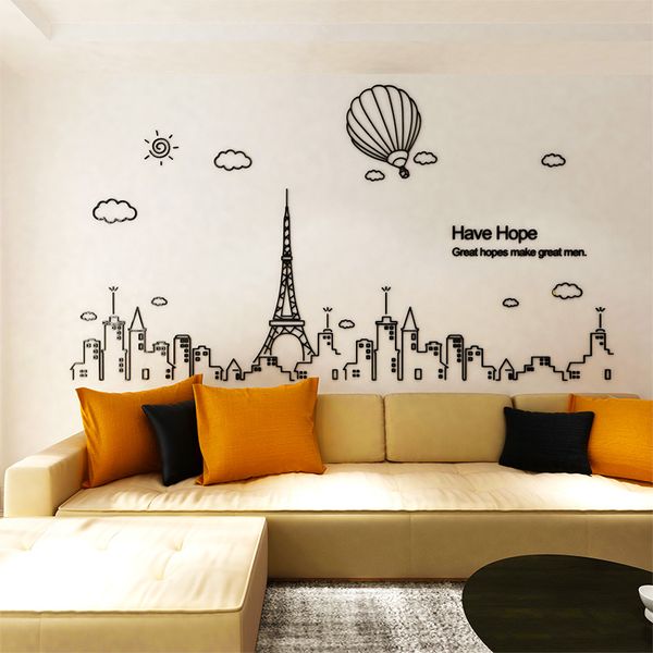 

nordic tower acrylic 3d stereo wall sticker home decor decals living room diy wall sticker bedroom stickers wallpaper