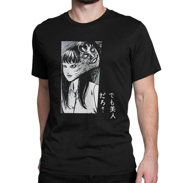 

tomie junji ito collection men t shirts horror manga uzumaki new tees short sleeve crew neck t-shirt cotton graphic clothes