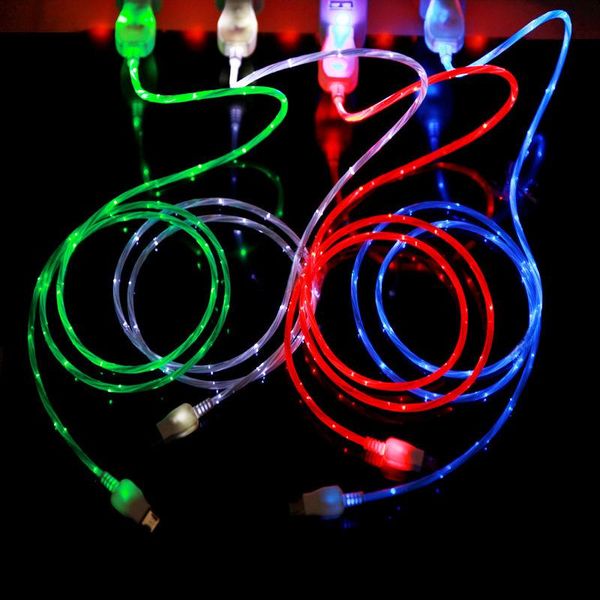 

cgjxsflowing led visible flashing usb charger cable 1m 3ft data sync colorful light up cord lead for samsung s7 s6 edge htc blackberry unive