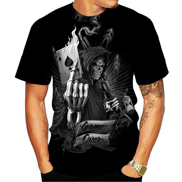 

horror skull compression punisher new street 3d print shirts horror comics graphic men clothing