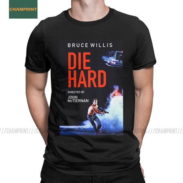 

die hard t-shirts men nakatomi john plaza film bruce willis movie funny 100% cotton tees round collar short sleeve t shirt