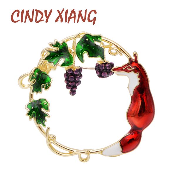 

cindy xiang red brooches grapes enamel pin women and men brooch animal design jewelry winter coat accessories gift, Gray