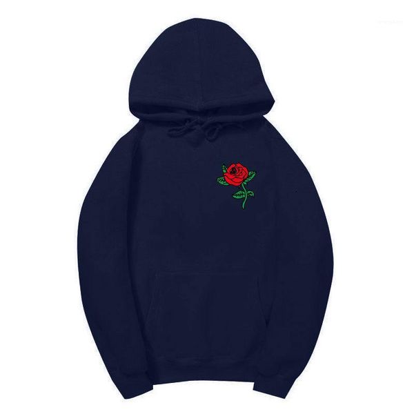 

spring autumn hooded sweatshirts mens autumn posion rose designer hoodies, Black