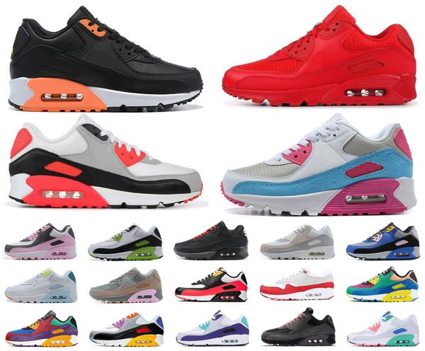

men 90 running shoes infrared university red international bred mixtape grape women fashion sports sneaker srainer size 36-45