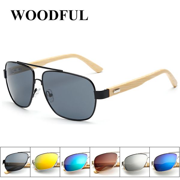 

woodful sunglasses bamboo leg metal frame driving sunglass for men women fishing wood sun glasses outdoor sport googles shades, White;black
