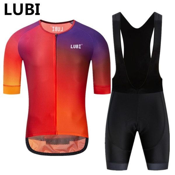 

racing sets lubi 2021 pro team women summer cycling jersey bib short set wear gel breathable pad mtb clothes kits bike clothing road suit, Black;blue