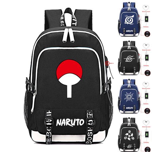 

leather luggage tag animation naruto naruto peripheral usb rechargeable backpack campus student bag out travel bag purse hook
