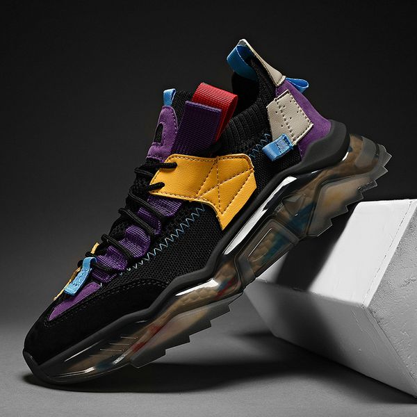 

brand sneakers men casual comfortable -corn sole shoes outdoor trend showing sneakers fashion walking footwear, Black