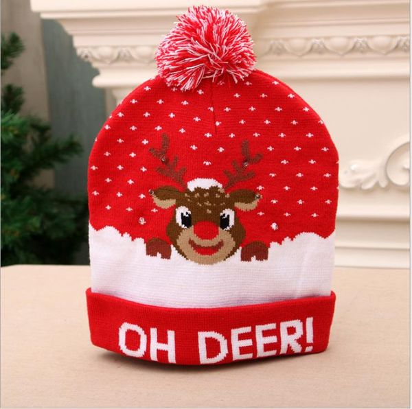 

christmas decorations children's knitted hats colorful glowing knit caps high-end