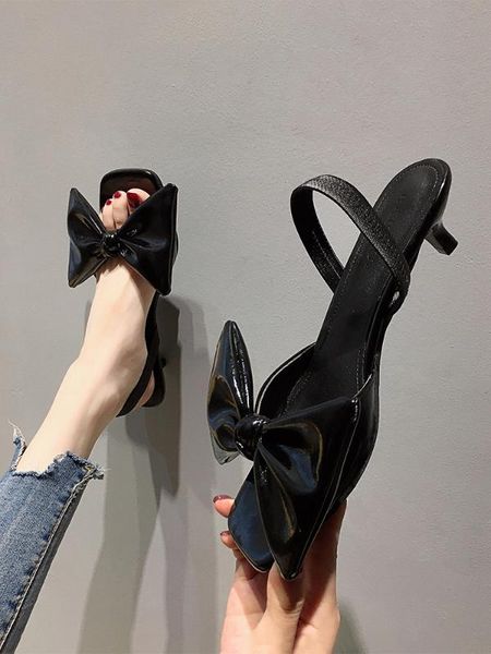 

женская обувь сандалии 2020 лето новый лук туфли на шпильках, Black