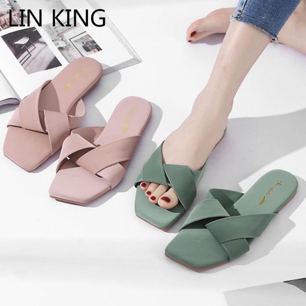

lin king new elegant slippers women summer outdoor flats slides flip flops anti skid soft sole woman slippers ladies beach shoes, Black