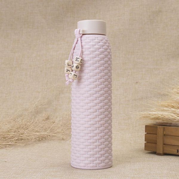 

similar rattan fashion double layer insulated gift cup student portable water bottles big capacity outdoor use glass cup dh0034