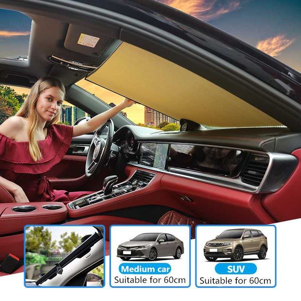 

car windshield sunshades new double inner tin foil sunshade automatic retractable sun-shield heat-insulating front windshield