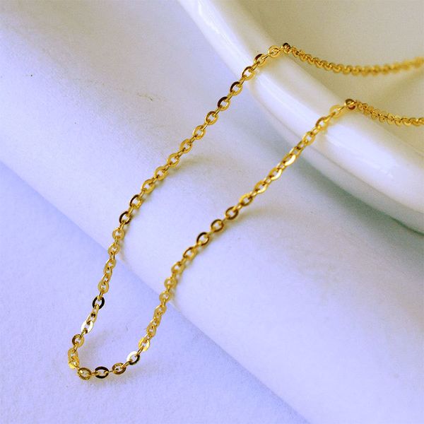 

nymph 60cm 2.55g genuine 18k yellow gold chain gold necklace au750 gold gift party for women [d206-60] 0927, Silver