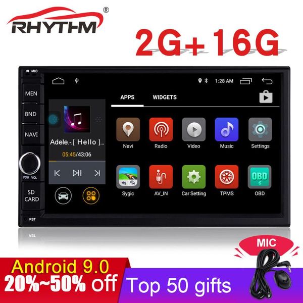 

2gb auto 2din android 9.0 car radio 7 inch multimedia 1080p stereo gps bt wifi dab swc mirror link remote control fm am rds