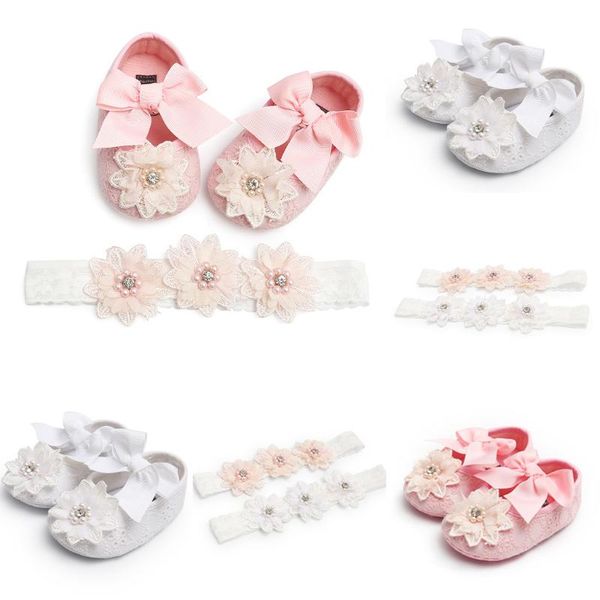 

детская обувь baby girl flower кожа мода малышей первый ходунки kid ботинки + 1шт hairband chaussures налейте enfants 2020