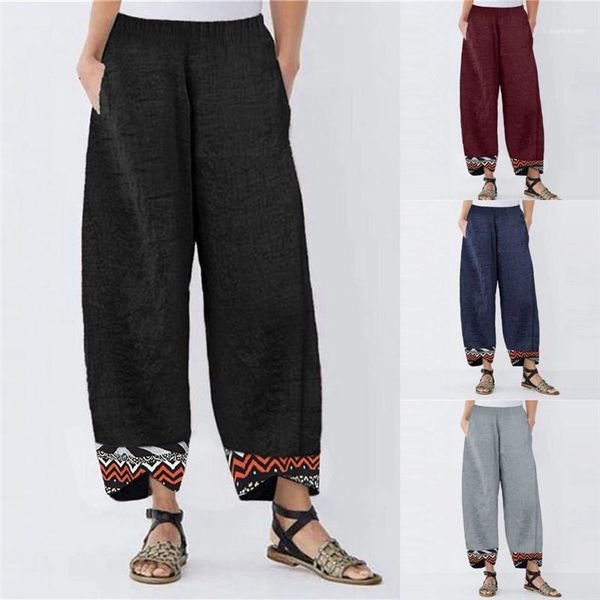

loose pants spring summer fashion women pants designer womens relaxed pants mid waist geometric print elastic waist, Black;white
