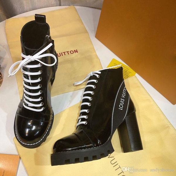 

2020 new arrival fashion winter boots leather luxury casual lace-up ankle boots outdoor martin bootss desert boots for women with box, Black