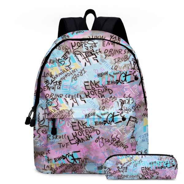 

new-backpacks bag fashion canvas girl book bags tie-dye pen bags with backpack children storage bag pen bags cgy440