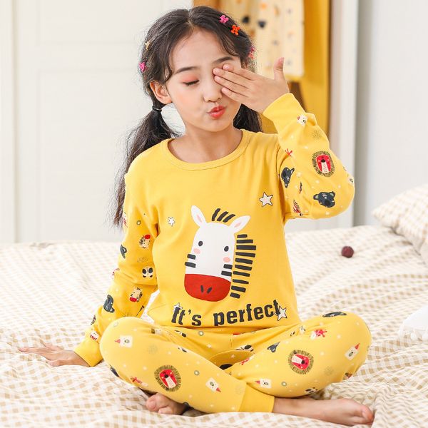 

children's underwear pure cotton set autumn and winter thermal underwear men and women tong nei yi baby cartoon homewear set, White;black