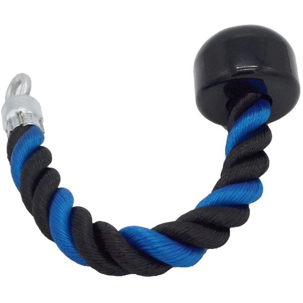 

resistance bands single head grip tricep rope pull down cable attachment triceps tension black/blue 15.5 inch