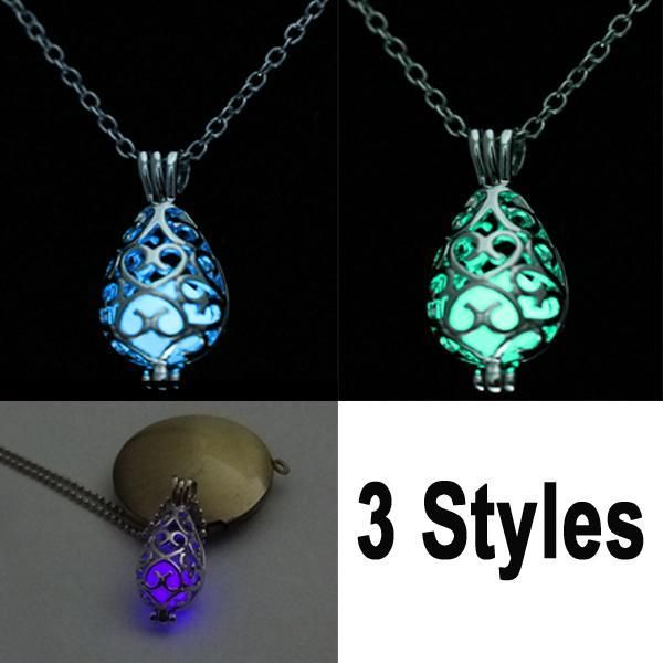

luminous pendant styles 3 christmas water necklaces hollow flower dark necklace jewelry women fashion 2019 gift b390q in drop the gl atonfb