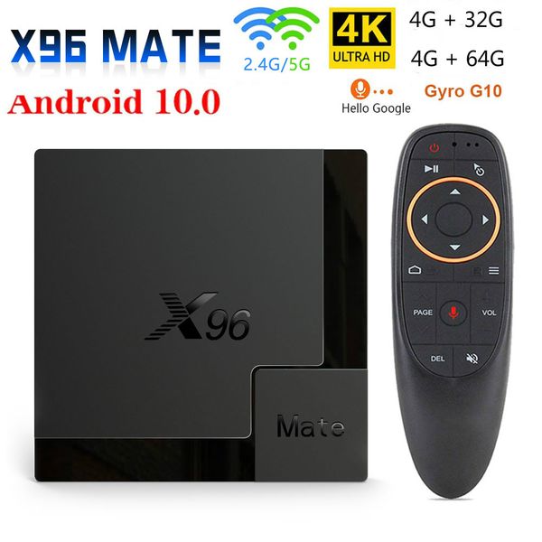 X96 Mate Smart TV Box Android 10 Allwinner H616 4GB 64GB 32GB 2.4G5G WiFi Bluetooth 4K HD Media Player Android10 TVBox com G10 Voice