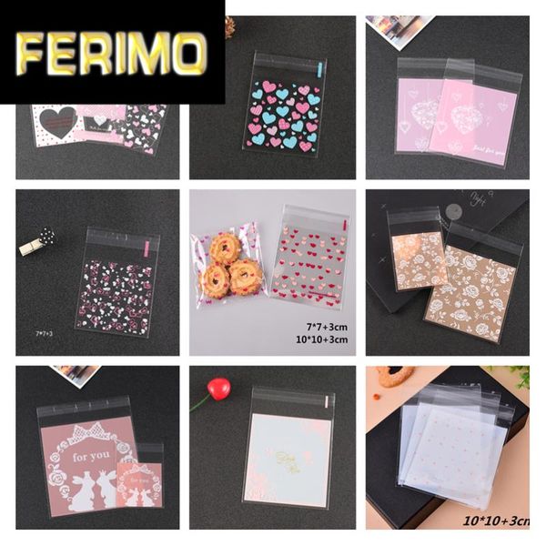 

lbsisi life 100pcs heart love rose candy cookie bag wedding decoration packing gift bags for biscuits beans soap